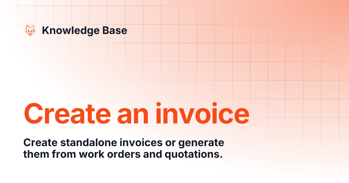 Create an invoice | Knowledge Base